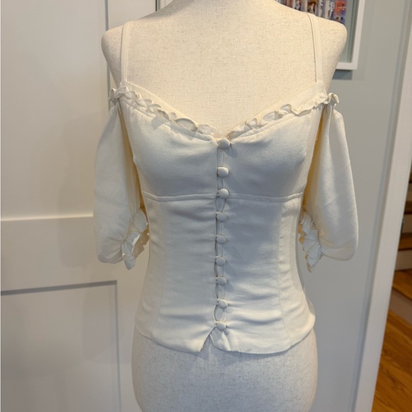 Reformation White Off-Shoulder Blouse - Picture 3 of 10